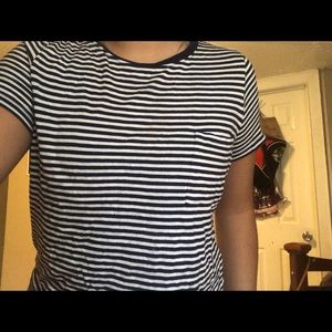 striped dark blue and white shirt